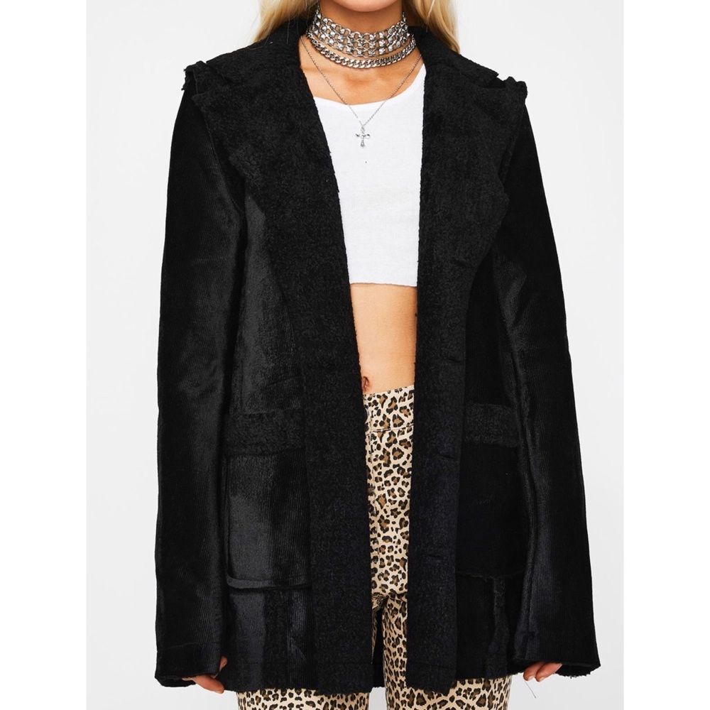 Dolls Kill Sherpa Coat Black